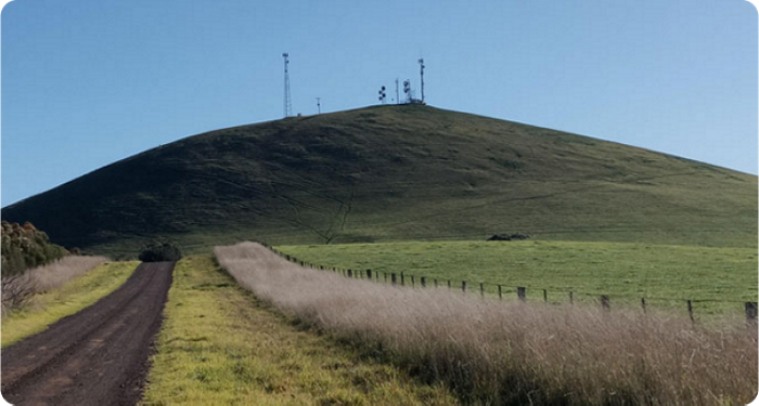 5G technology on a hilly landscape