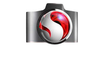 Snapdragon SightA silver and red silver camera that is encapsulating illuminated Snapdragon marble desing acting as the lens
