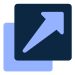 Midnight and light blue colored arrow reaching up