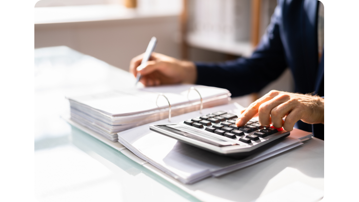 Person working on taxes
