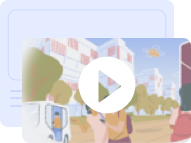 Graphic displaying thumbnail of video
