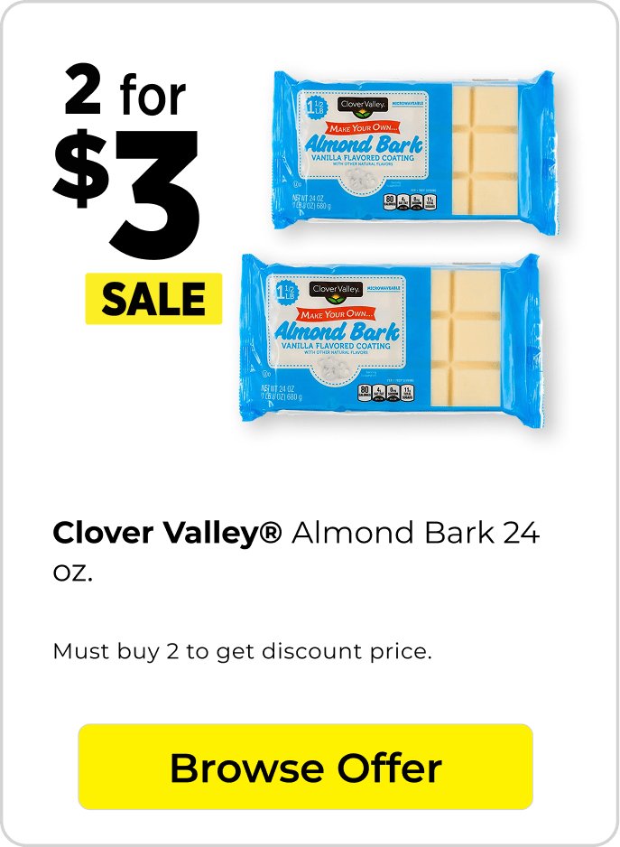 2 for $3 almond bark