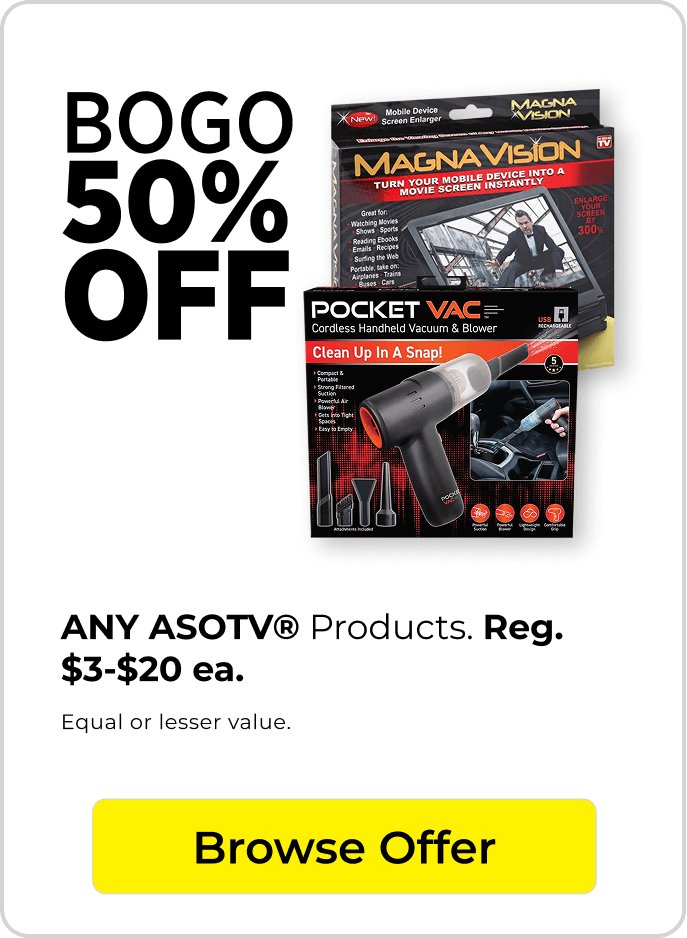 BOGO 50% off ASOTV