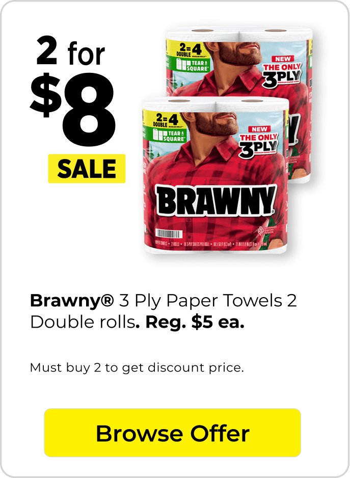 2 for $8 2 brawny