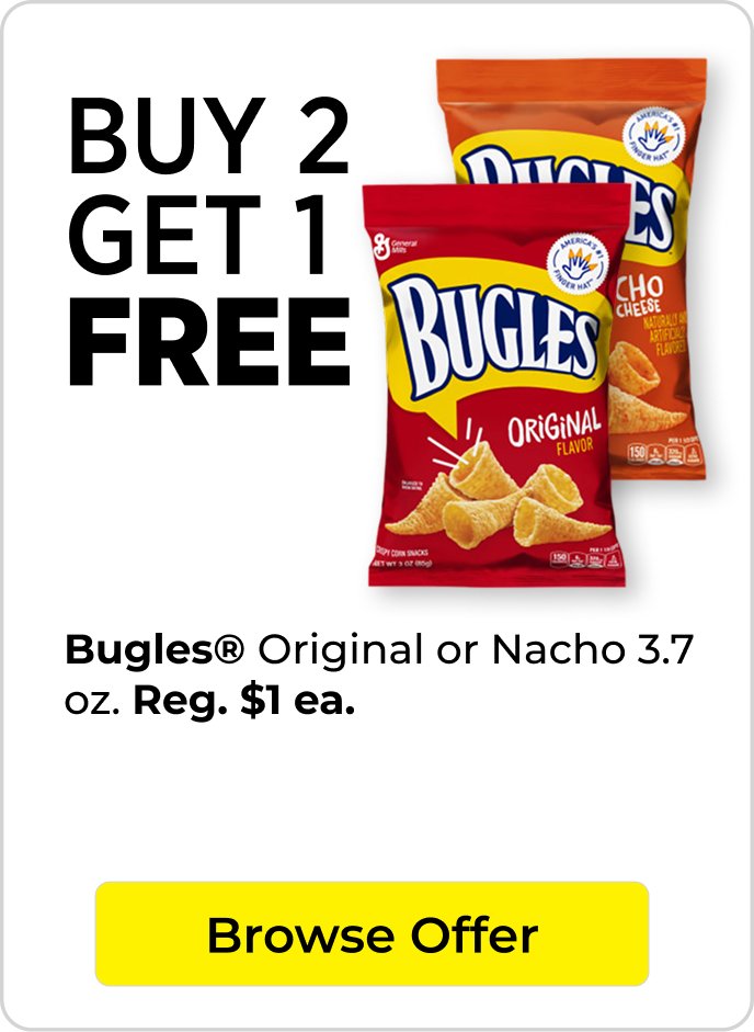 Buy 2 get 1 free Bugles