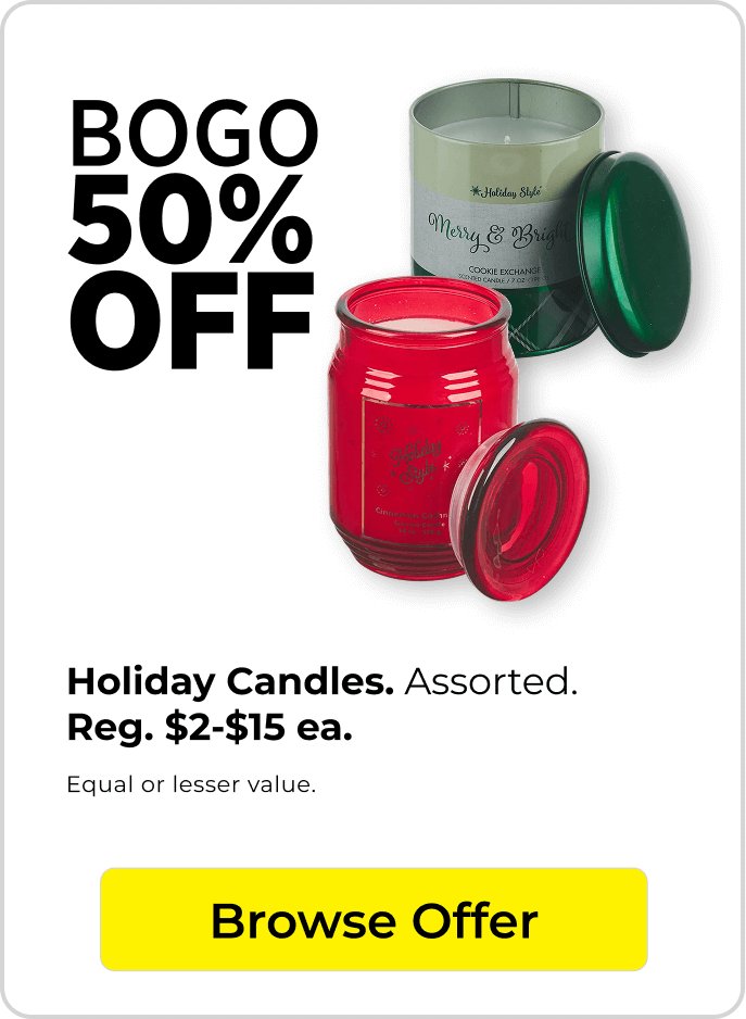 BOGO 50% off candles