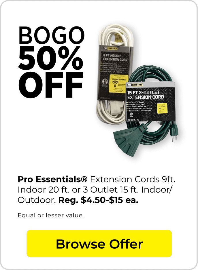 BOGO 50% off extension cords