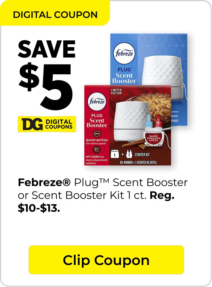 Save $5 DG Digital Coupon on Febreze scent booster