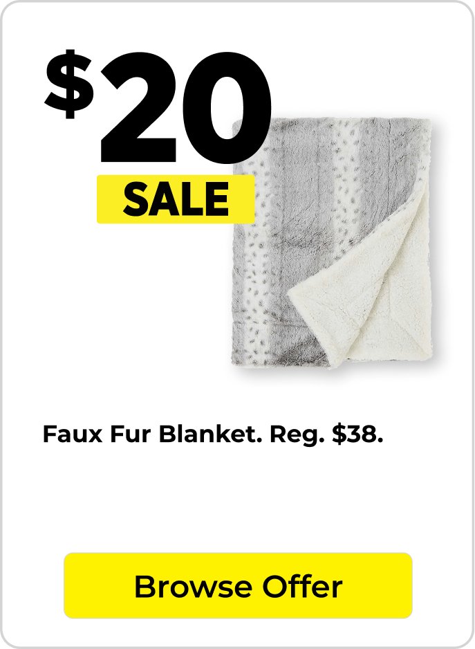$20 faux fur blanket