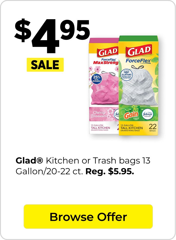 $4.95 glad bags