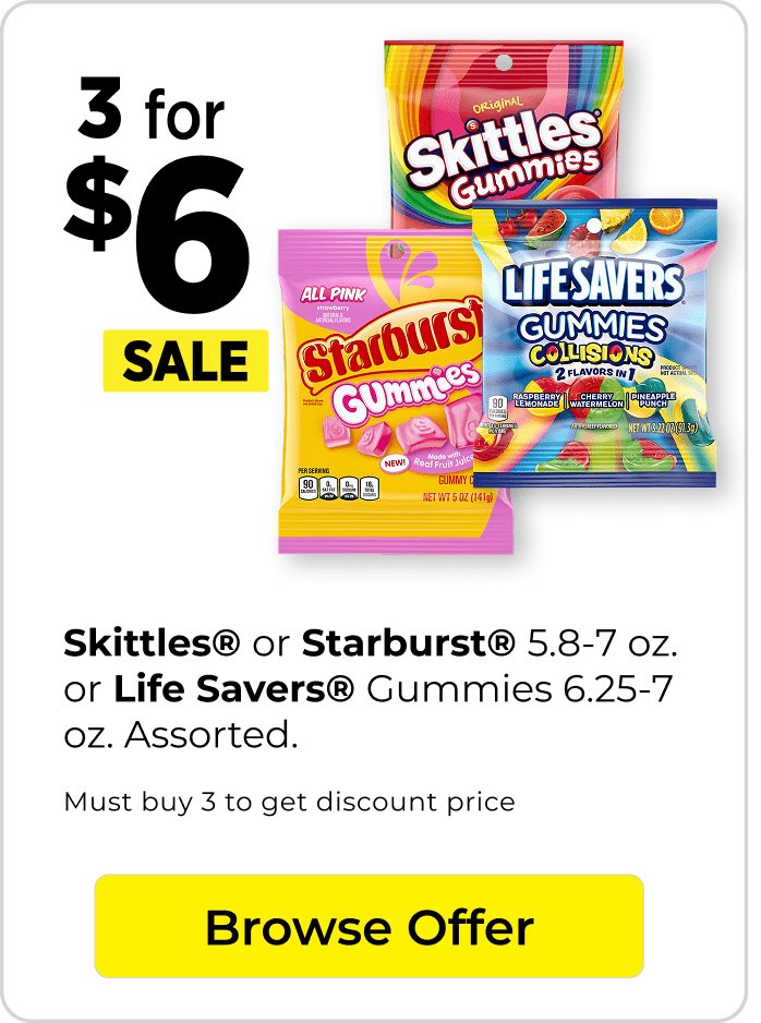 3 for $6 gummy candy