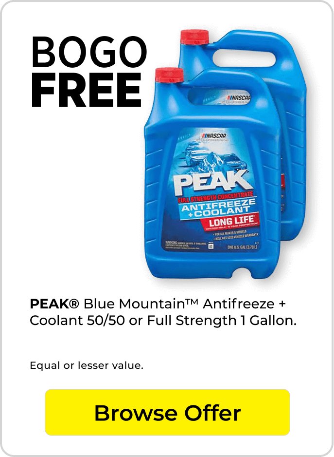 BOGO free PEAK antifreeze