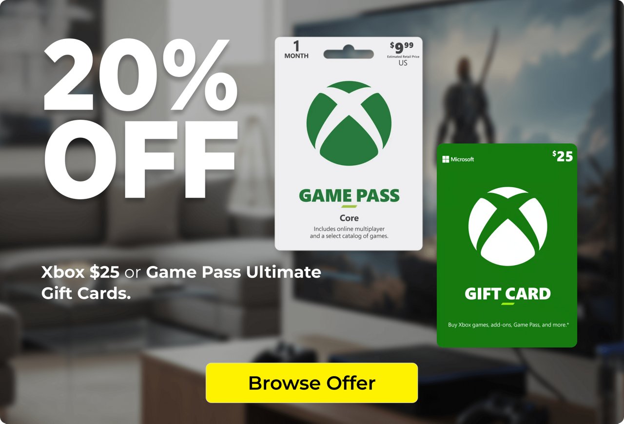 20% off select xbox gift cards