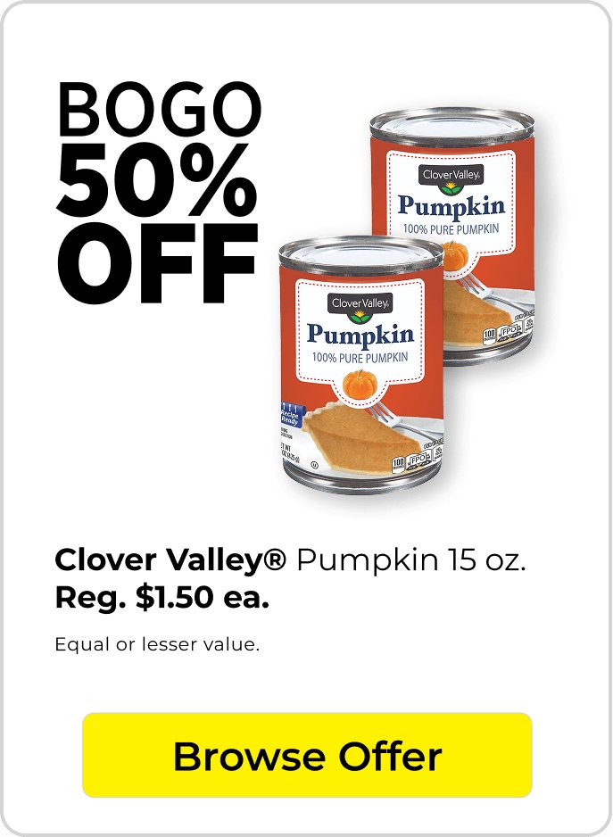 BOGO 50% off pumpkin
