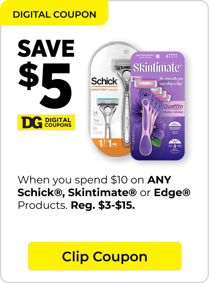 Save $5 DG Digital Coupon on razors