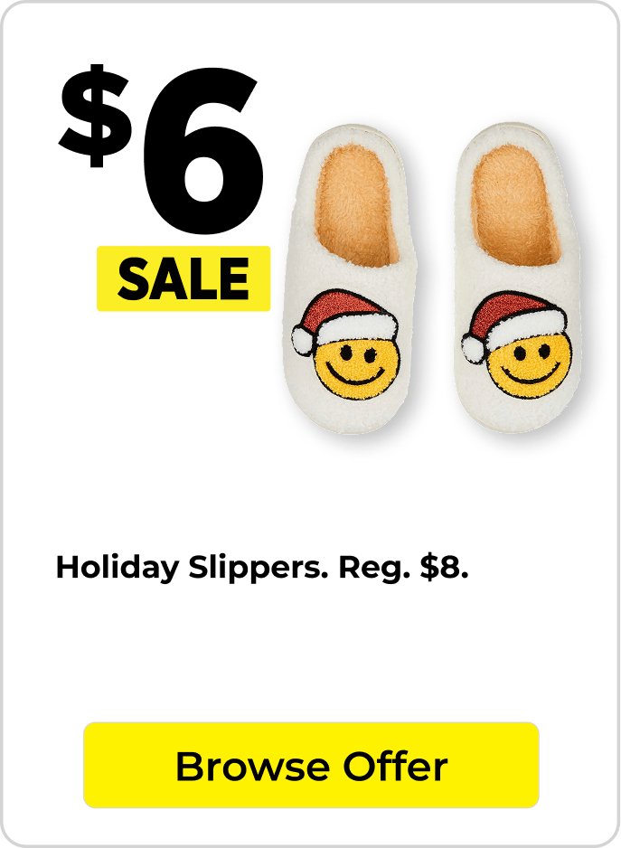 $6 holiday slippers
