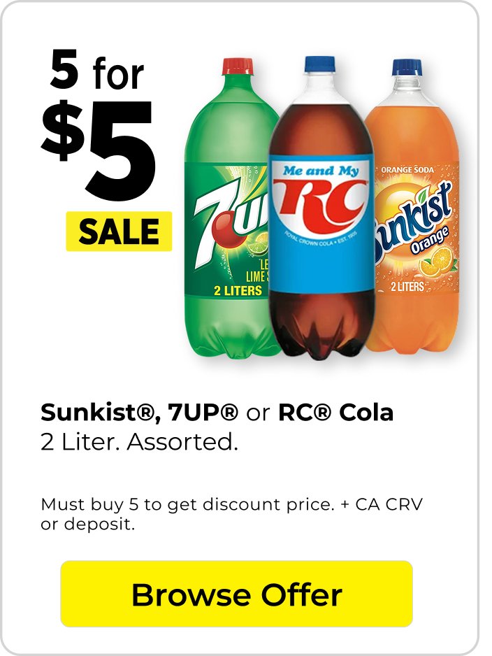 5 for $5 soda