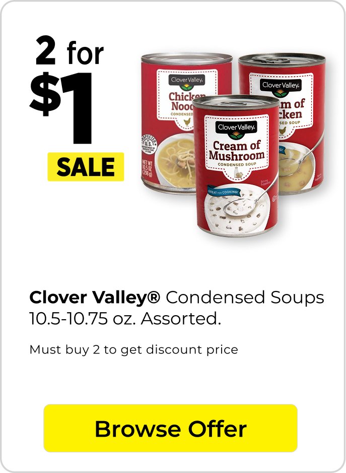2 for $1 Clover Valley soup