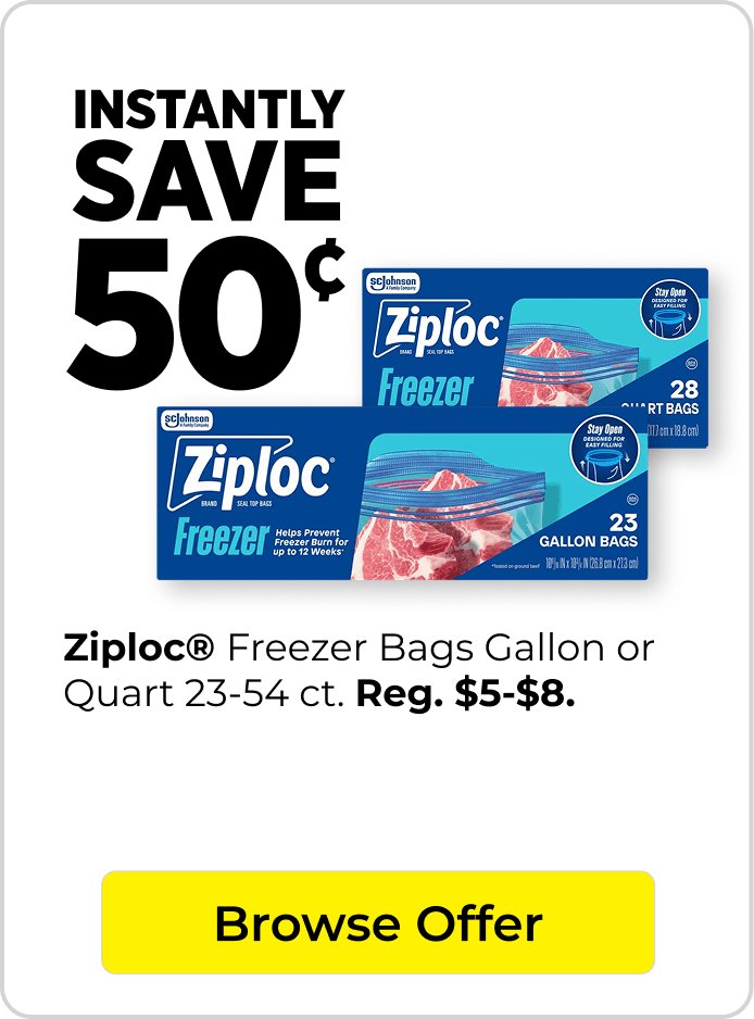 Save 50 cents ziploc