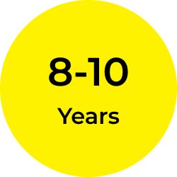 8 to 10 years