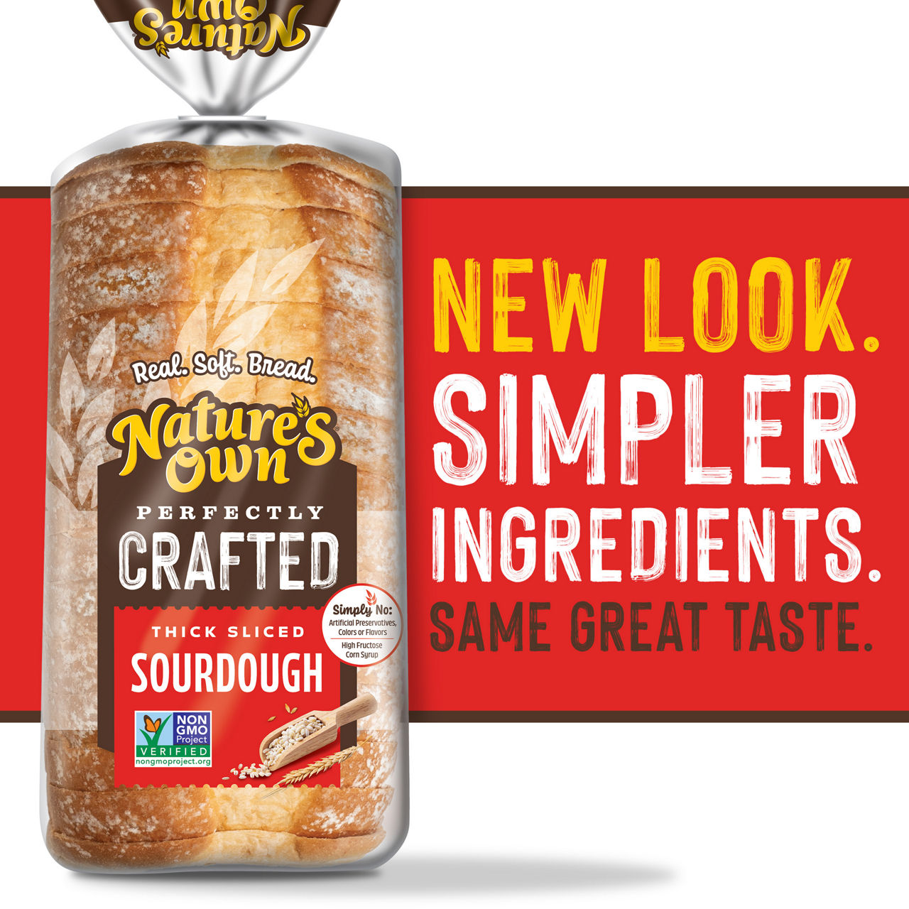 Nature's Own Perfectly Crafted Sourdough Bread, Thick Sliced Non-GMO Sourdough Bread, 22 oz Loaf