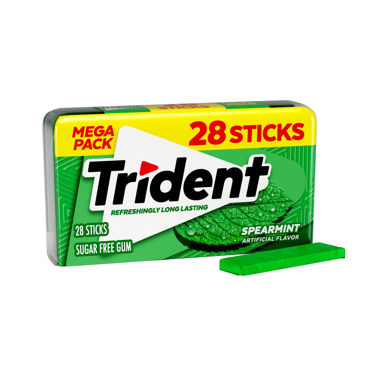 Trident Sugar Free Chewing Gum Sticks with Xylitol Mega Pack, Spearmint, 28 pc