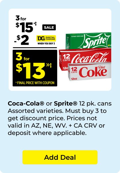 3 For $13 soda