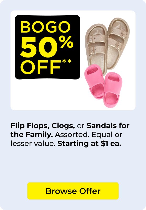 BOGO 50% off sandals