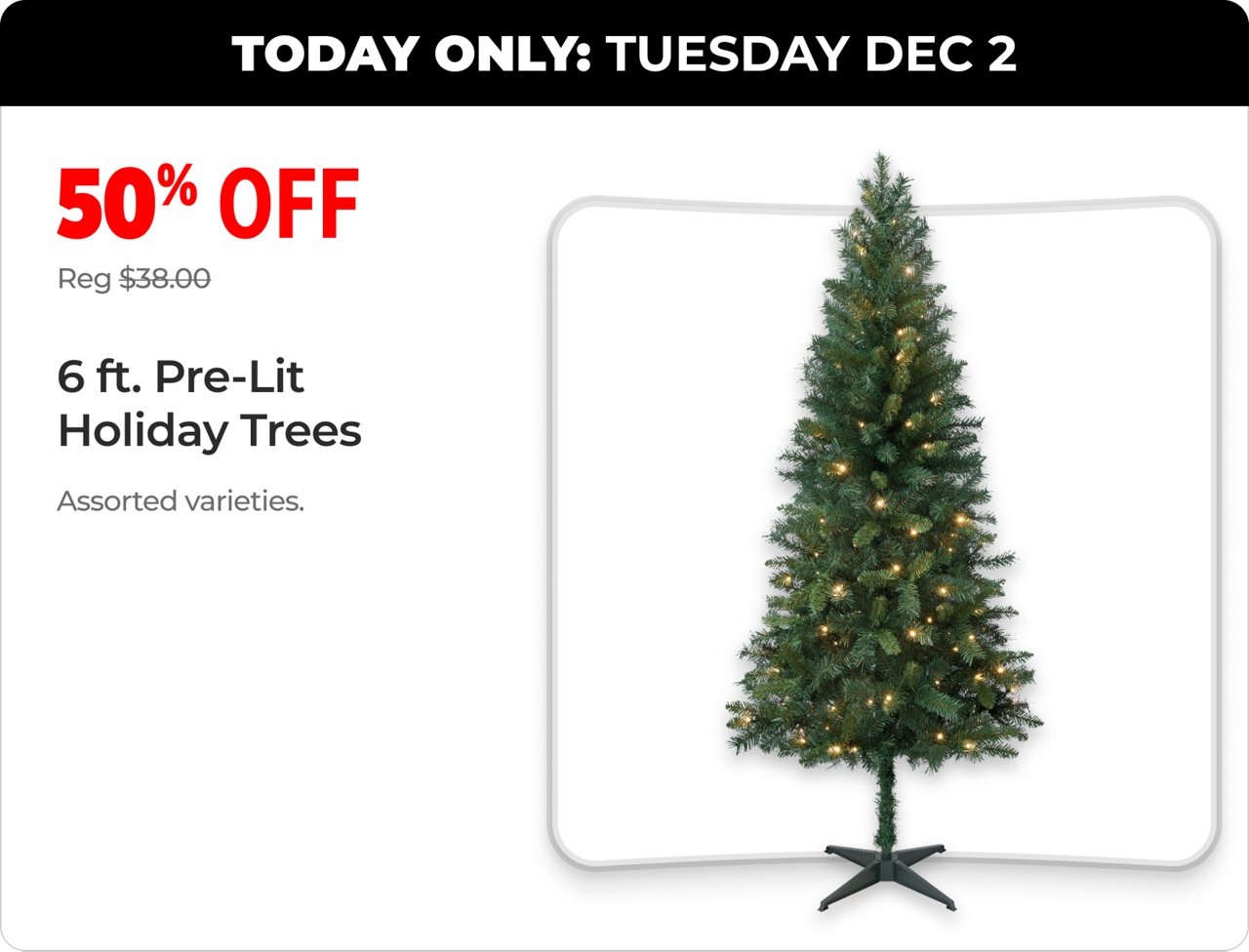 December 2 50% prelit tree