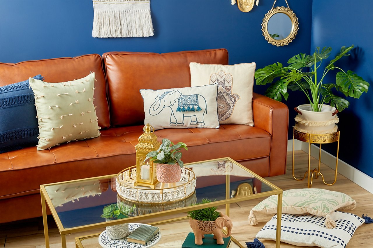 Couch with pillows