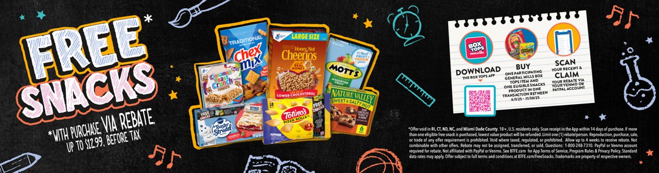 Free snacks with purchase via reabte