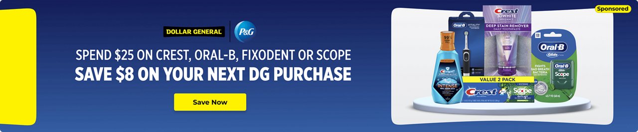 P&G - Spend $25 and Save $8 on your next purchase