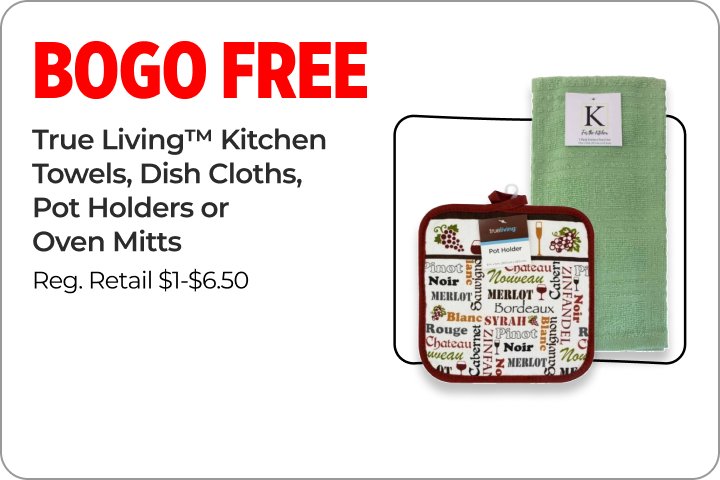 Trueliving Kitche Towels, Dish Cloths, Pot Holders or Oven Mitts