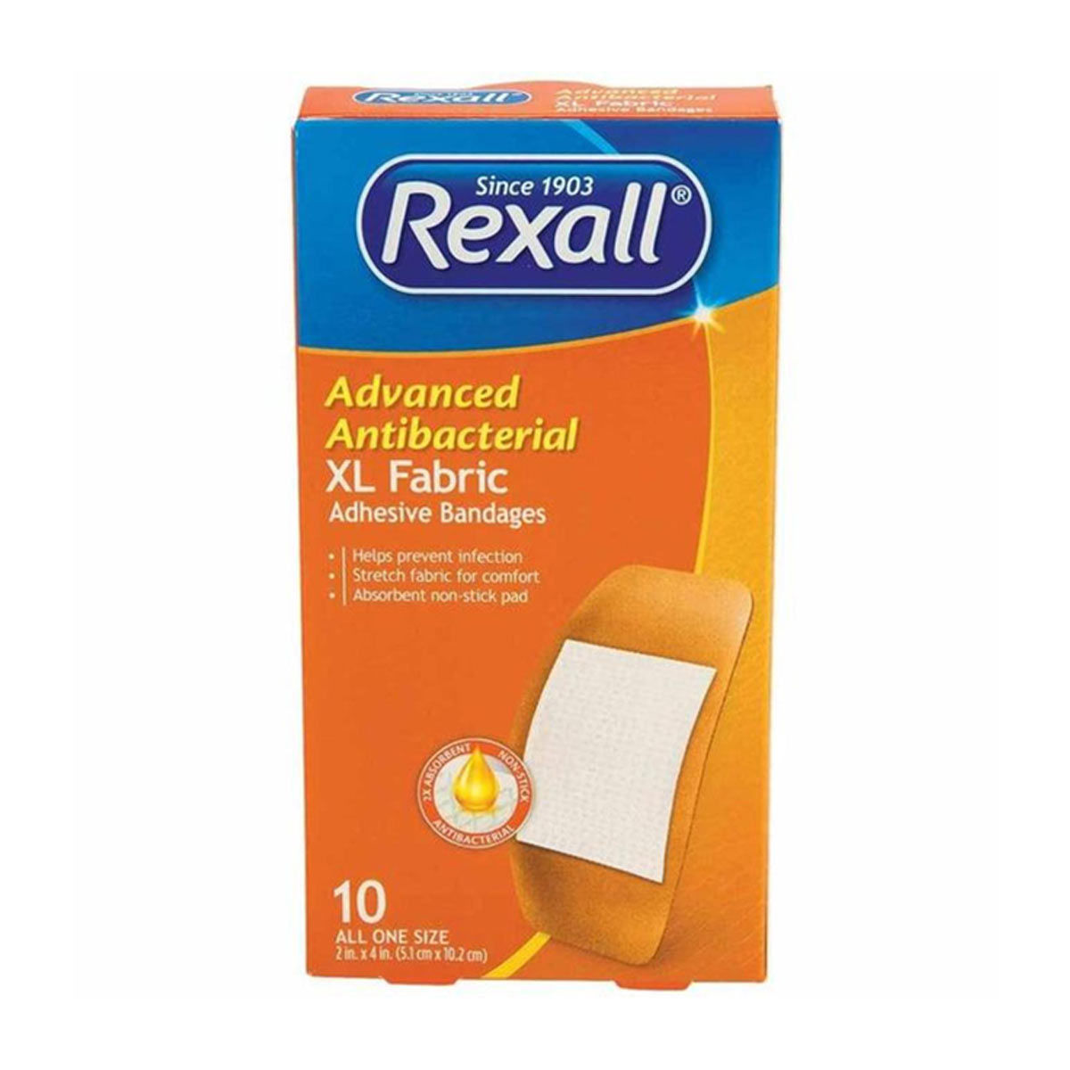 Rexall-Advanced-Antibacterial-XL-Fabric-Adhesive-Bandages,-10-ct