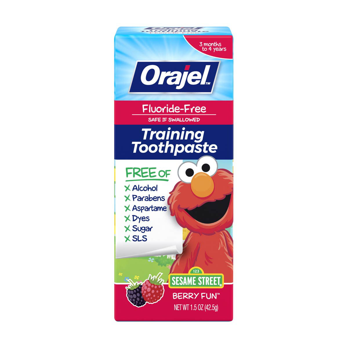 Orajel Elmo Fluoride-Free Training Toothpaste, Berry Fun Flavor, 1.5 oz — Dollar General penny item