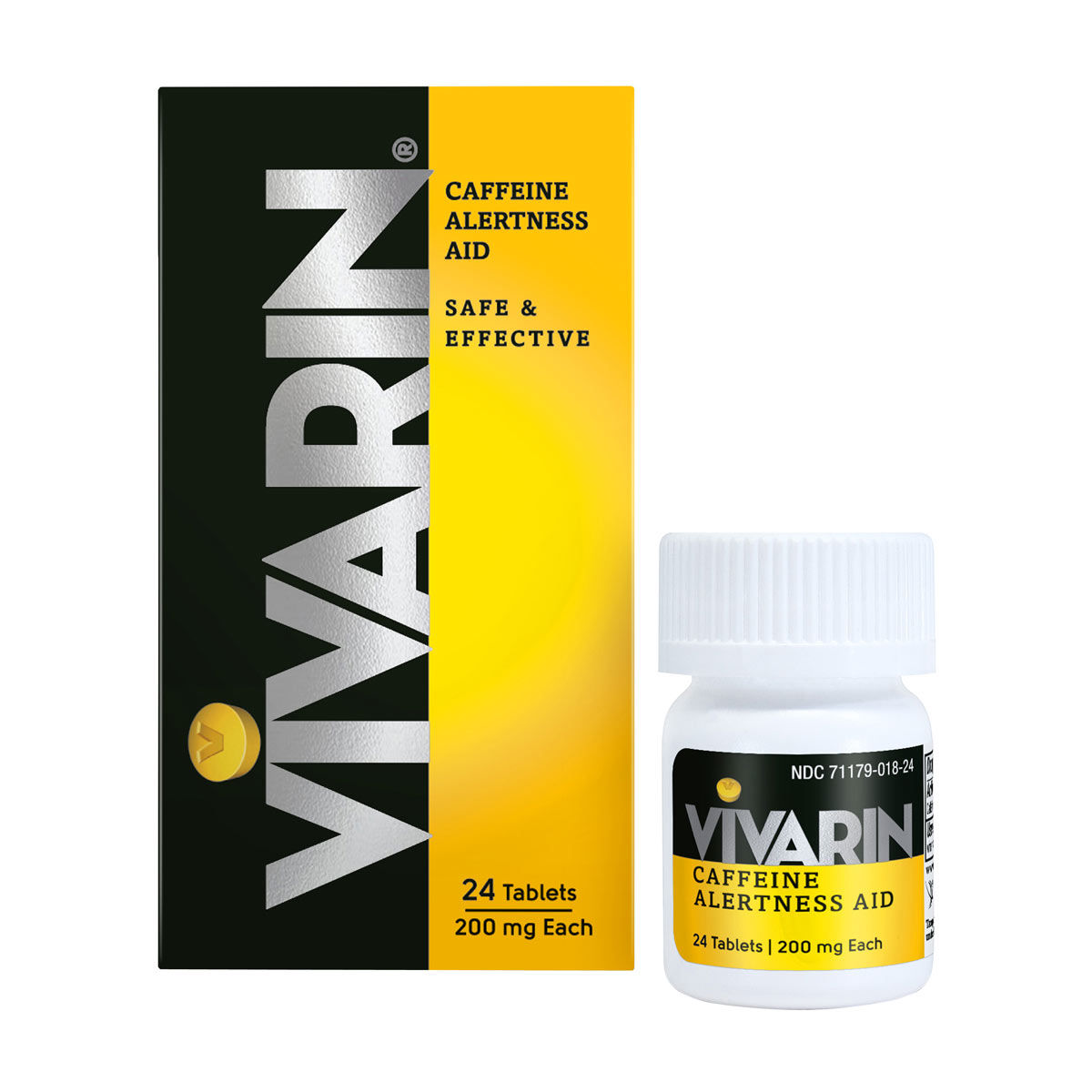 Vivarin Caffeine Tablets 200mg, Stay Awake & Mental Alertness Support, Focus & Energy Pills, No Sugar or Calories, 24 ct