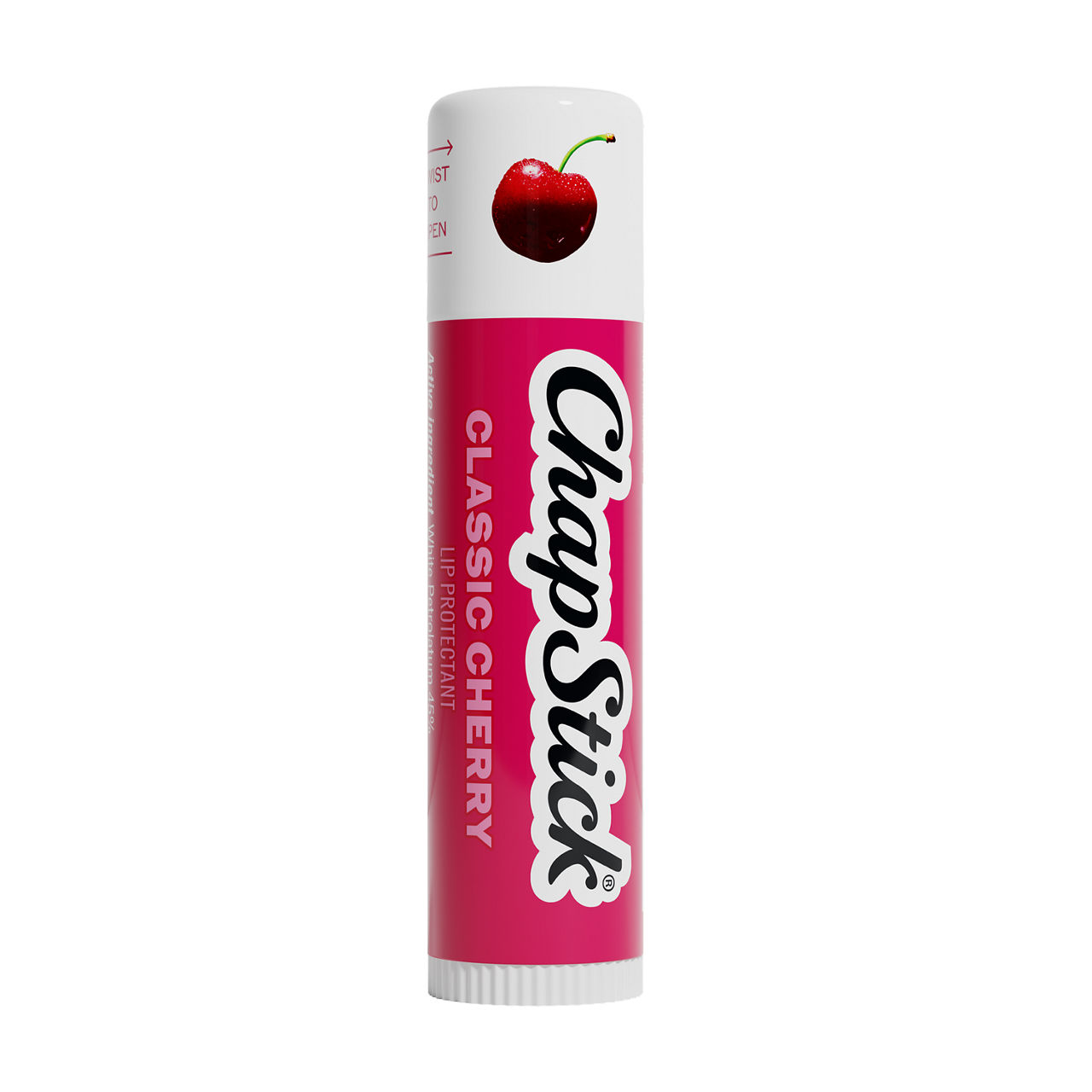 ChapStick Classic Cherry Flavored Lip Protectant Stick, 24 Hour Moisturizing Lip Balm, 0.15 oz