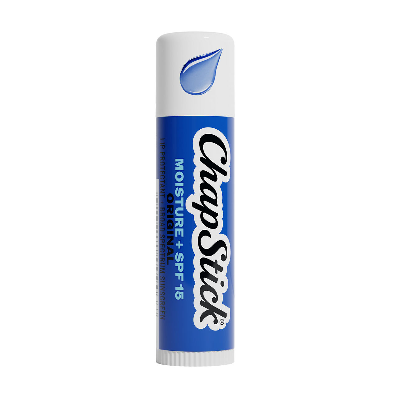 ChapStick Moisture + SPF 15 Lip Protectant with Broad Spectrum Sunscreen, 24 Hour Moisture, 0.15 oz