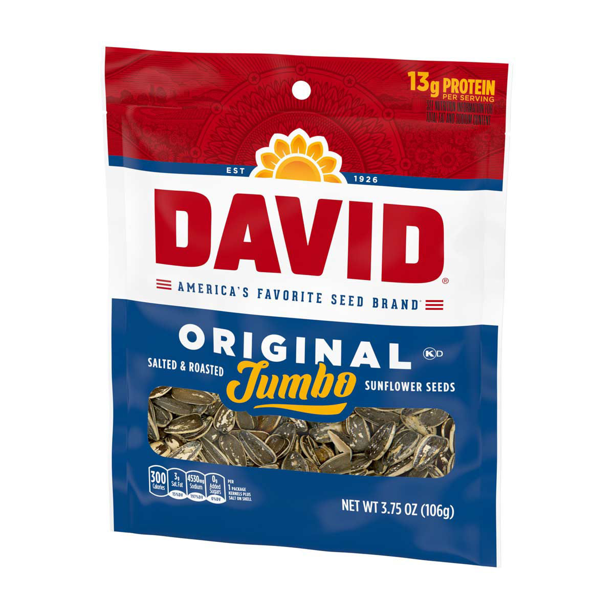 Sunflower Seeds, David's Original Seed 12/1.62oz. Box