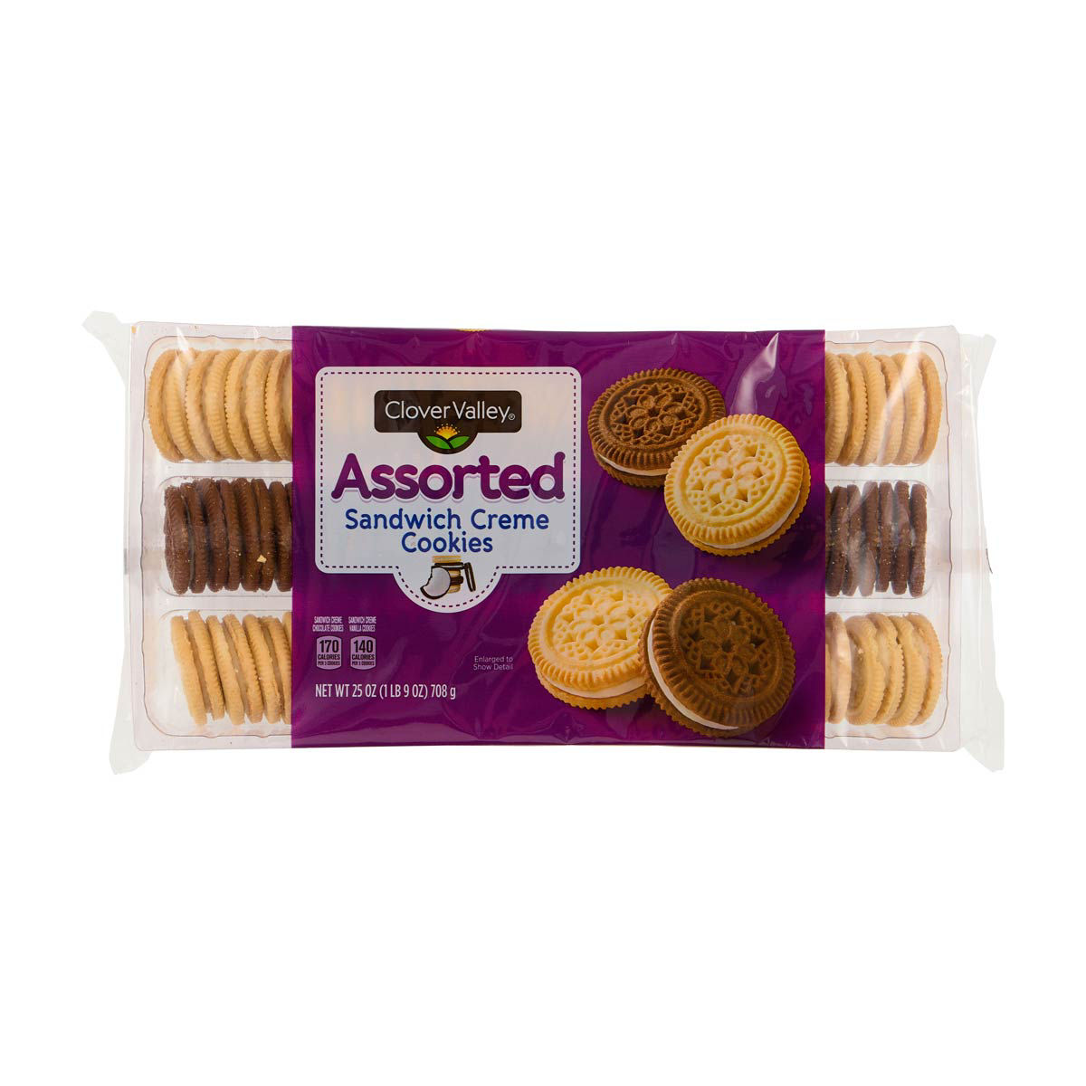 Clover-Valley-Assorted-Sandwich-Creme-Cookies,-25-oz