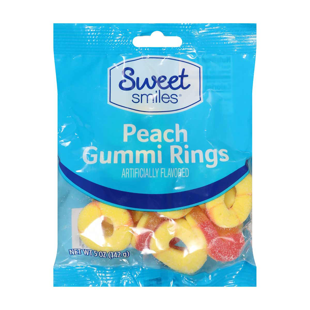 Sweet-Smiles-Peach-Gummi-Rings,-5-oz