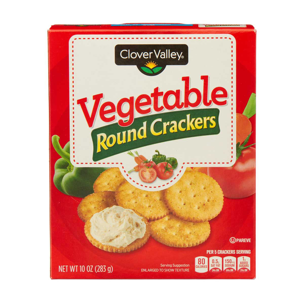 Clover-Valley-Vegetable-Round-Crackers,-10-oz