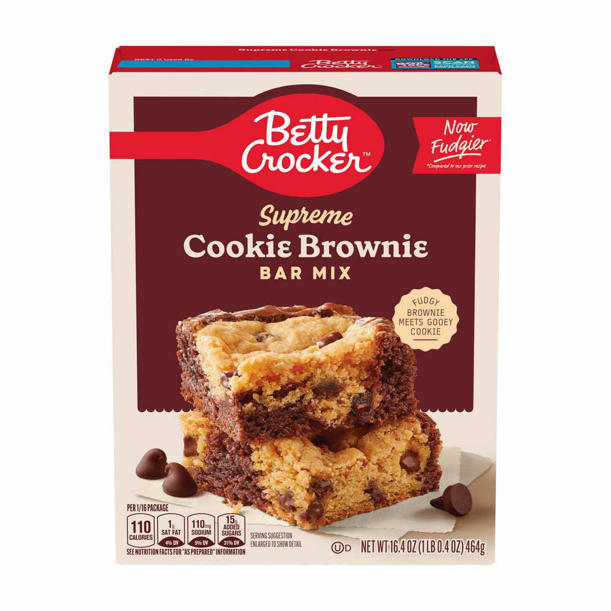 Betty Crocker Supreme Cookie Brownie Bars Mix, 16.4 oz