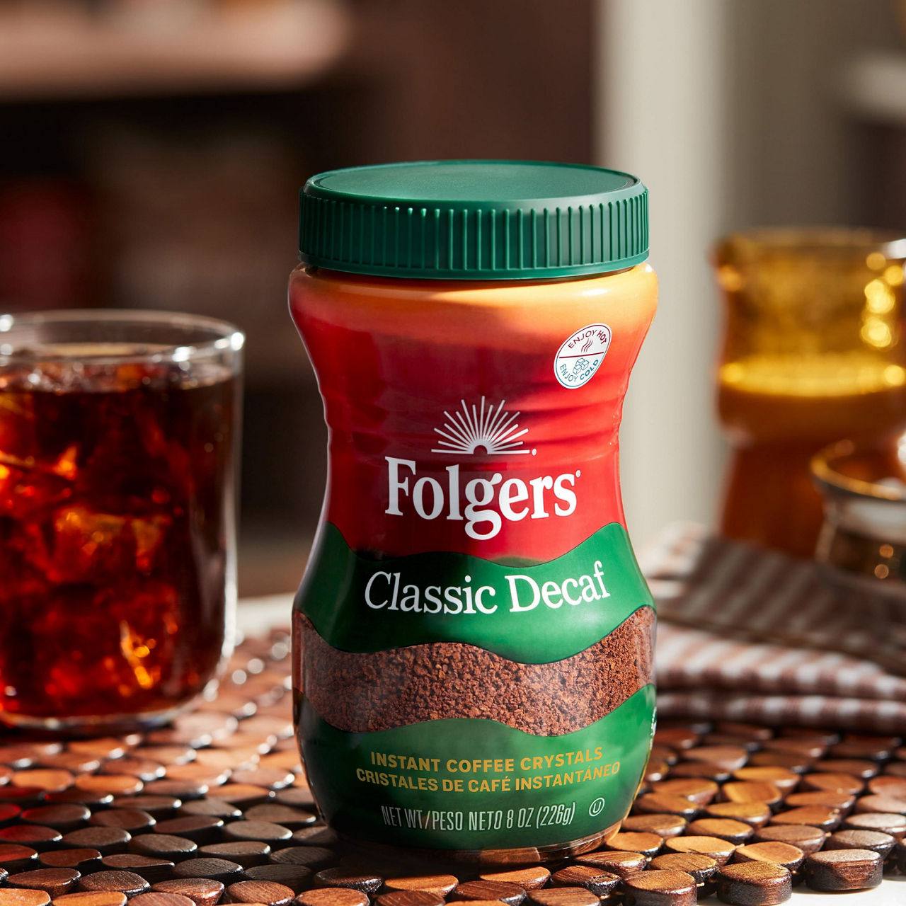 Folgers-Classic-Decaf-Instant-Coffee,-8-Oz.-Jar