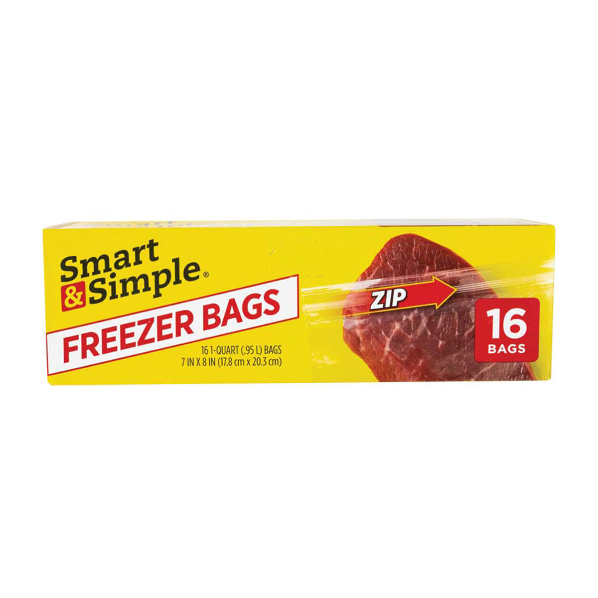 Smart-&-Simple-Quart-Zipper-Freezer-Bags,-16-ct