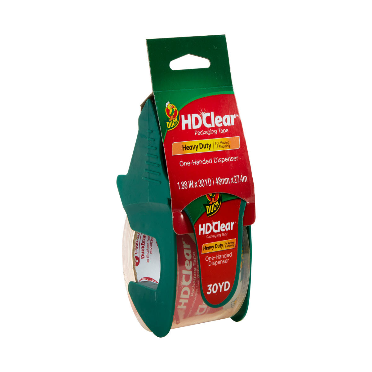 Duck-HD-Clear-Heavy-Duty-Packaging-Tape-with-Dispenser,-30-yd