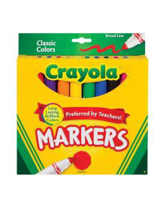 Crayola Broad Line Nontoxic Markers, 10 ct