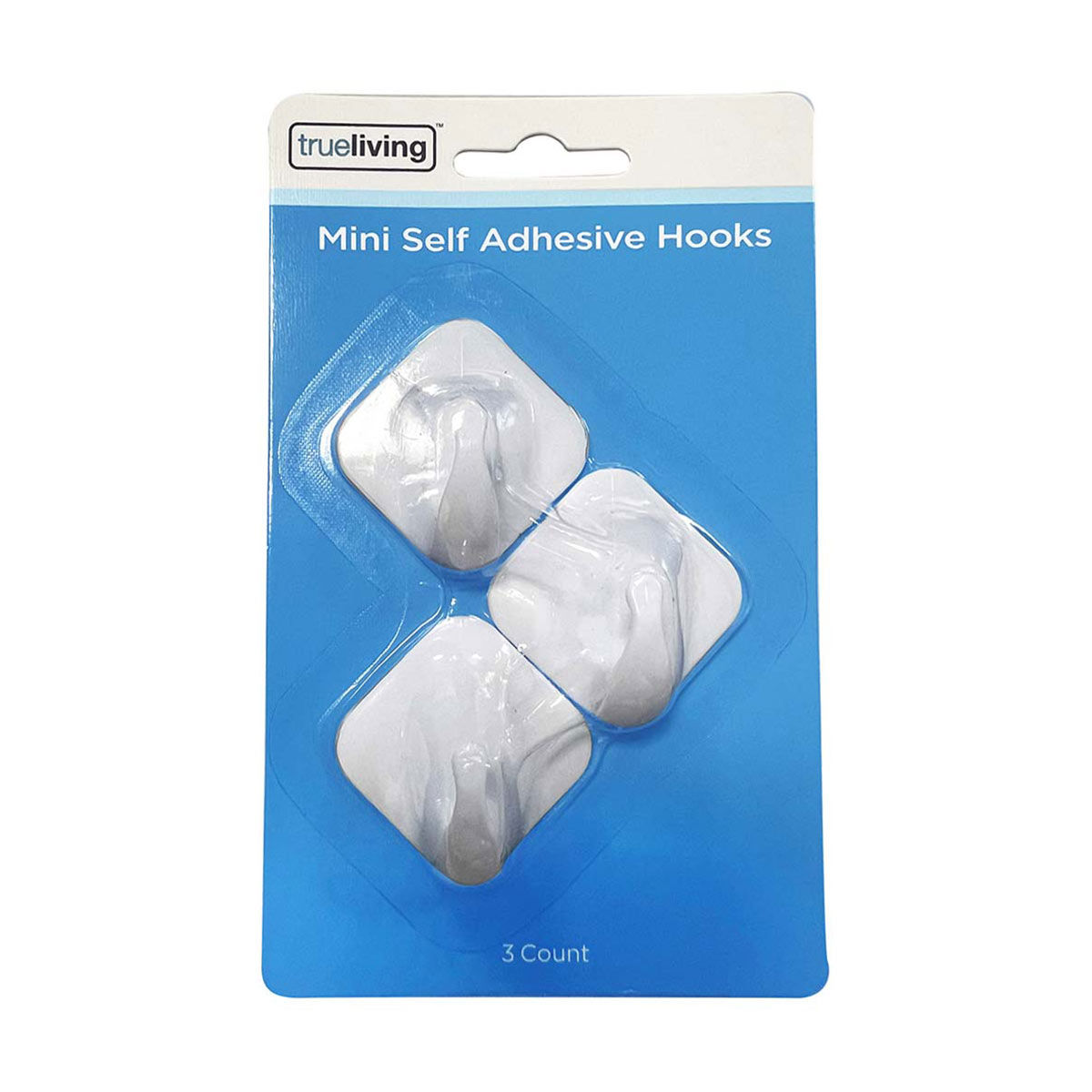 True-Living-Mini-Self-Adhesive-Hooks,-White,-3-ct