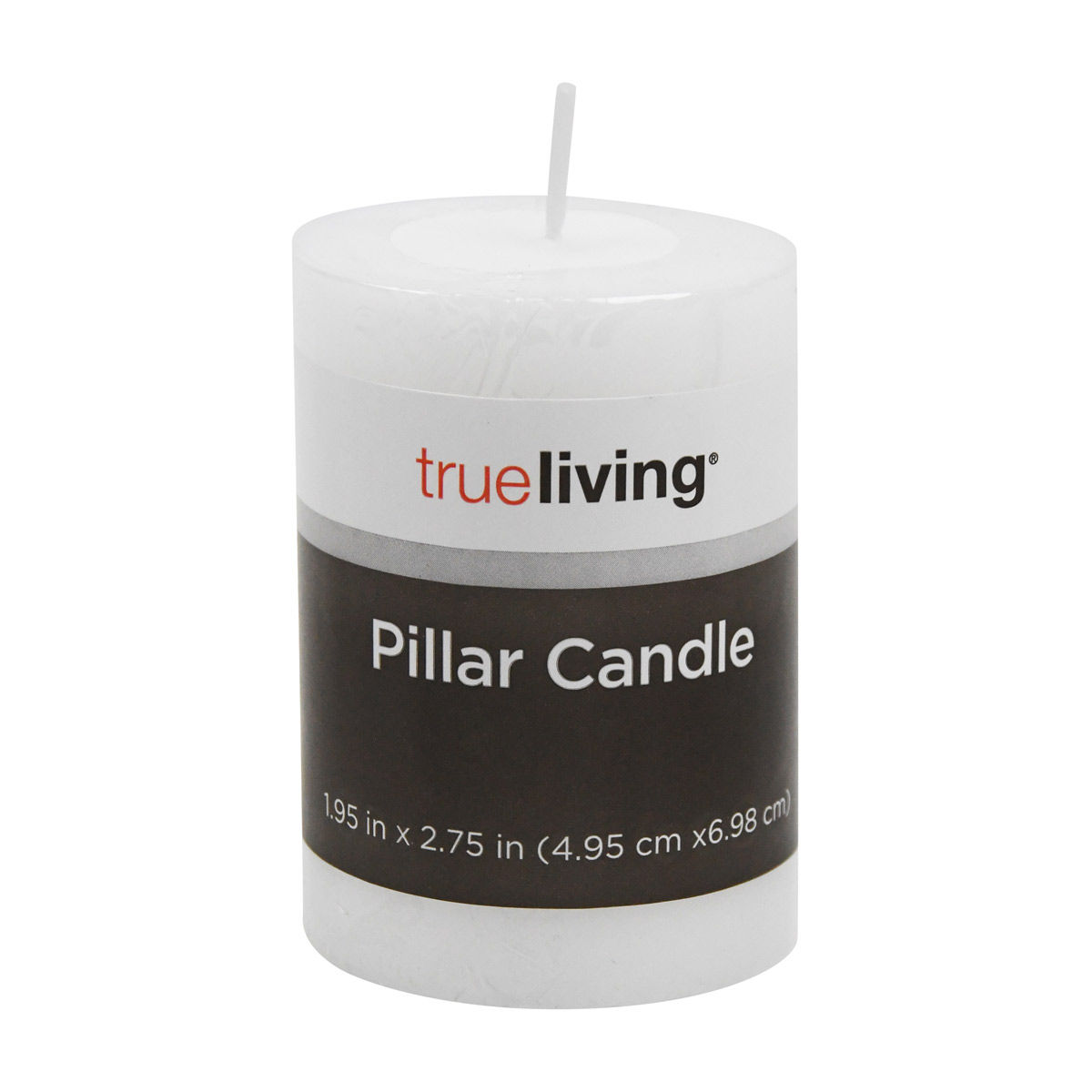 True-Living-Unscented-White-Pillar-Candle,-1.95x2.75-in