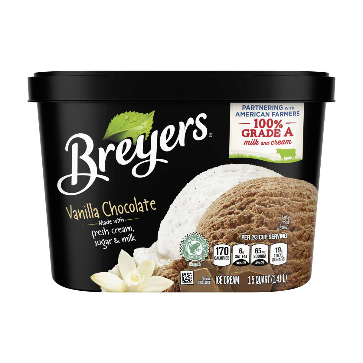 Breyers Vanilla Chocolate Ice Cream, 48 oz